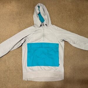 Nike Gray and Blue Sweatshirt Anorak